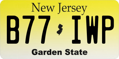NJ license plate B77IWP