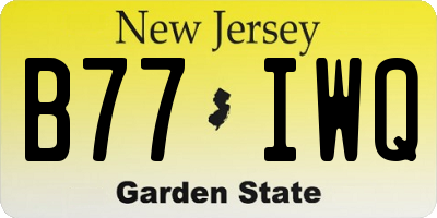 NJ license plate B77IWQ