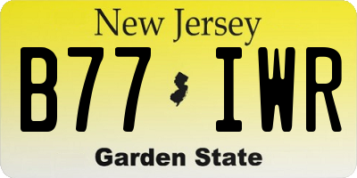 NJ license plate B77IWR
