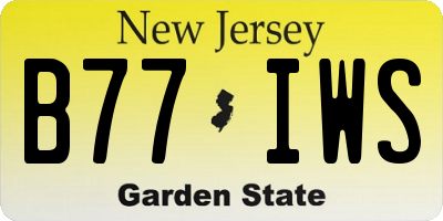 NJ license plate B77IWS