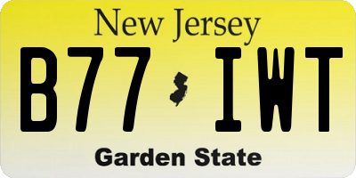 NJ license plate B77IWT