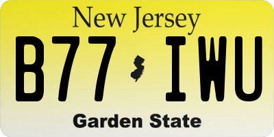 NJ license plate B77IWU