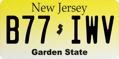 NJ license plate B77IWV