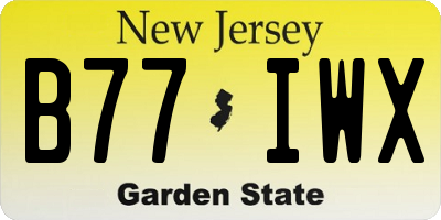 NJ license plate B77IWX