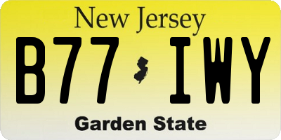 NJ license plate B77IWY