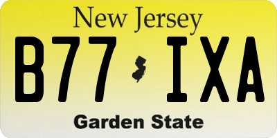 NJ license plate B77IXA