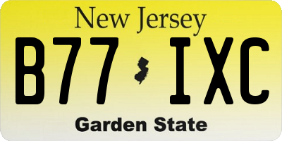 NJ license plate B77IXC