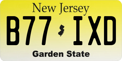 NJ license plate B77IXD