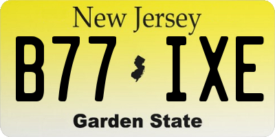 NJ license plate B77IXE