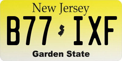 NJ license plate B77IXF