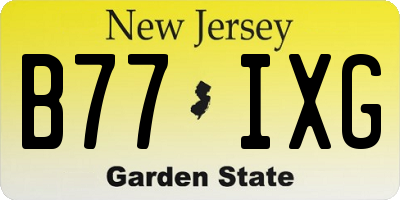 NJ license plate B77IXG