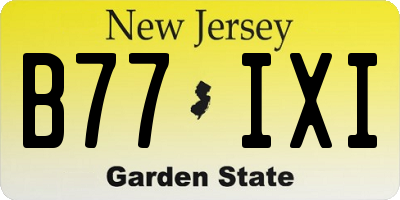 NJ license plate B77IXI