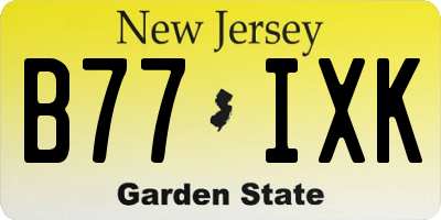 NJ license plate B77IXK