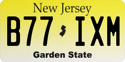 NJ license plate B77IXM