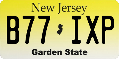 NJ license plate B77IXP