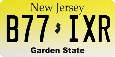 NJ license plate B77IXR