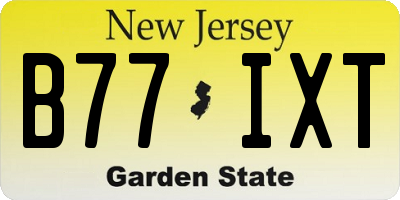 NJ license plate B77IXT