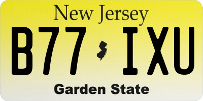 NJ license plate B77IXU