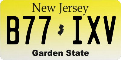 NJ license plate B77IXV