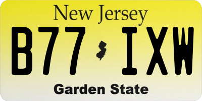 NJ license plate B77IXW