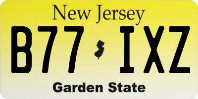 NJ license plate B77IXZ