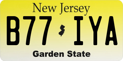NJ license plate B77IYA