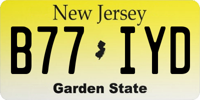 NJ license plate B77IYD