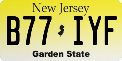 NJ license plate B77IYF