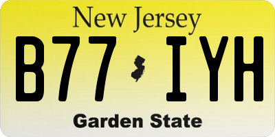 NJ license plate B77IYH