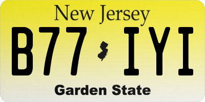 NJ license plate B77IYI