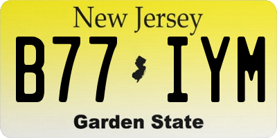 NJ license plate B77IYM