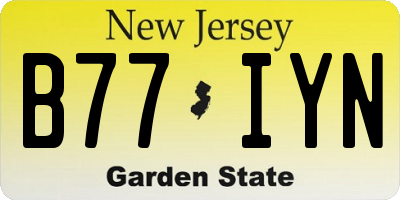 NJ license plate B77IYN