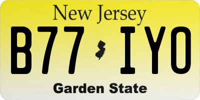 NJ license plate B77IYO