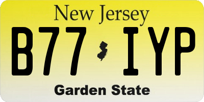 NJ license plate B77IYP
