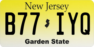 NJ license plate B77IYQ