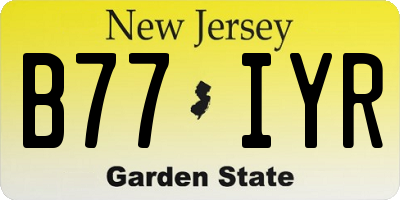NJ license plate B77IYR