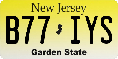 NJ license plate B77IYS