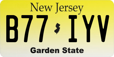 NJ license plate B77IYV