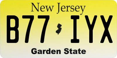 NJ license plate B77IYX