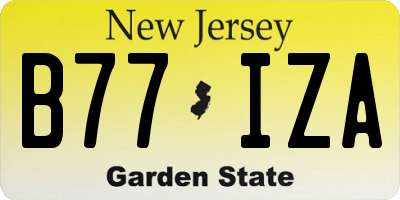 NJ license plate B77IZA