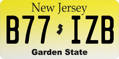 NJ license plate B77IZB