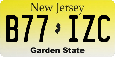 NJ license plate B77IZC
