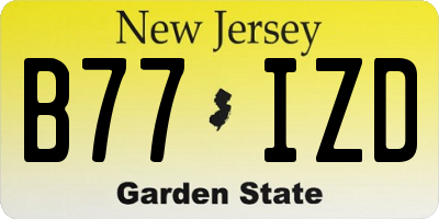 NJ license plate B77IZD