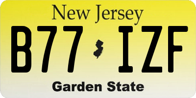 NJ license plate B77IZF