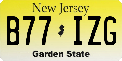 NJ license plate B77IZG