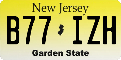 NJ license plate B77IZH