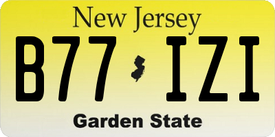 NJ license plate B77IZI