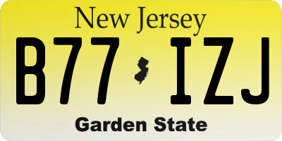 NJ license plate B77IZJ