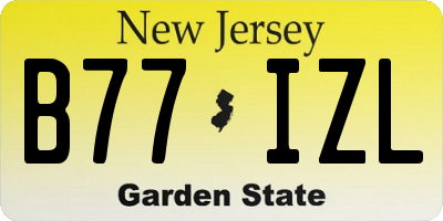 NJ license plate B77IZL