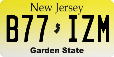 NJ license plate B77IZM